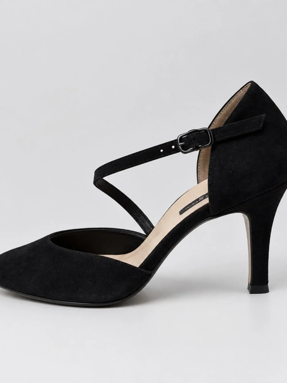 Paul Green Women’s Sz 7 Black Velvet Stiletto Cross Strap Heels Shoes